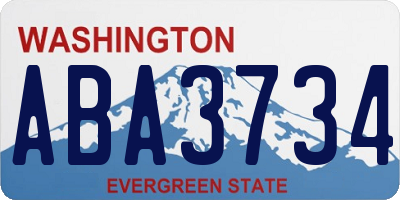 WA license plate ABA3734