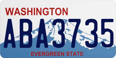 WA license plate ABA3735