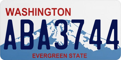 WA license plate ABA3744