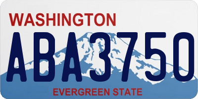WA license plate ABA3750