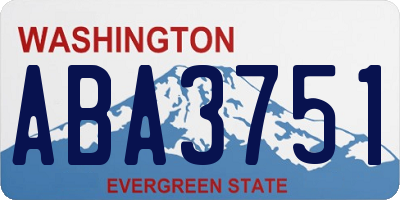 WA license plate ABA3751