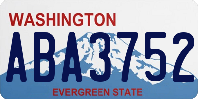 WA license plate ABA3752