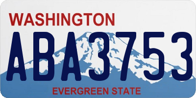 WA license plate ABA3753