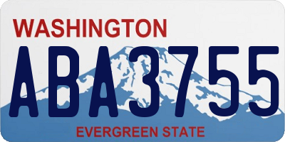 WA license plate ABA3755
