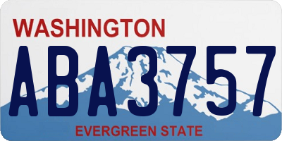 WA license plate ABA3757