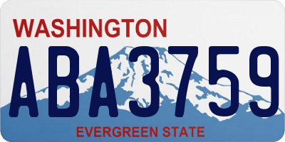WA license plate ABA3759