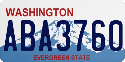 WA license plate ABA3760