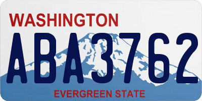 WA license plate ABA3762