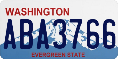 WA license plate ABA3766