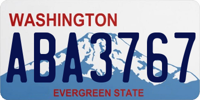 WA license plate ABA3767