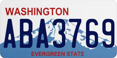 WA license plate ABA3769
