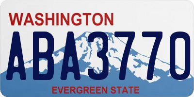 WA license plate ABA3770