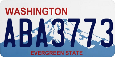 WA license plate ABA3773