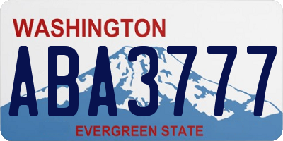 WA license plate ABA3777