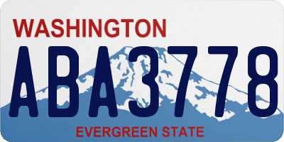 WA license plate ABA3778