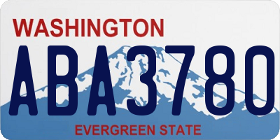 WA license plate ABA3780
