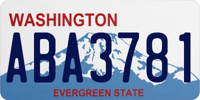 WA license plate ABA3781