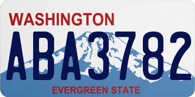 WA license plate ABA3782