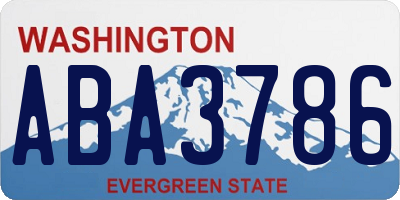 WA license plate ABA3786