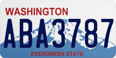 WA license plate ABA3787