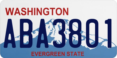 WA license plate ABA3801