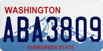 WA license plate ABA3809