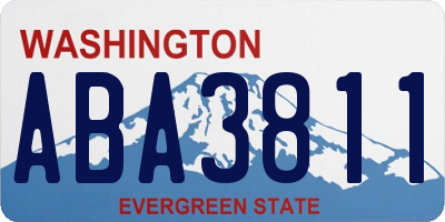 WA license plate ABA3811