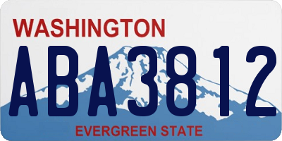 WA license plate ABA3812