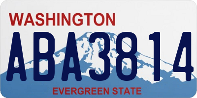 WA license plate ABA3814