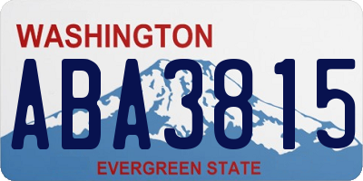 WA license plate ABA3815