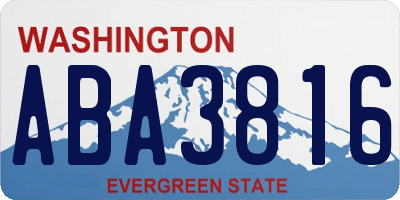 WA license plate ABA3816