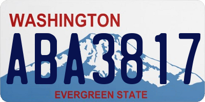 WA license plate ABA3817