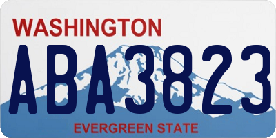 WA license plate ABA3823