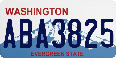 WA license plate ABA3825