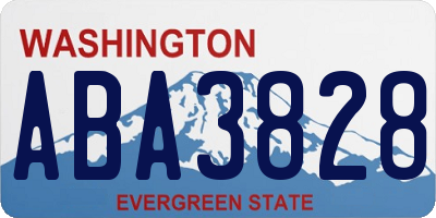 WA license plate ABA3828