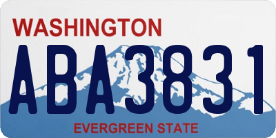 WA license plate ABA3831