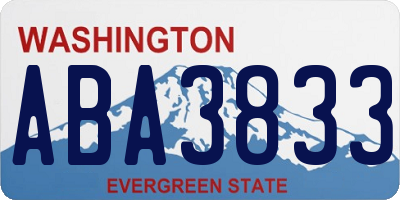 WA license plate ABA3833