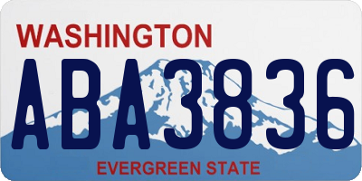 WA license plate ABA3836