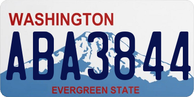 WA license plate ABA3844