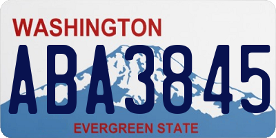 WA license plate ABA3845