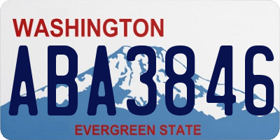 WA license plate ABA3846
