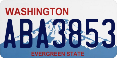 WA license plate ABA3853