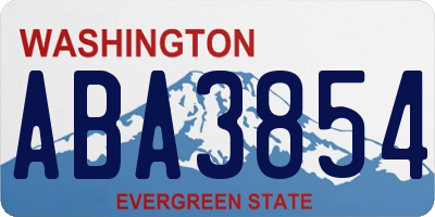 WA license plate ABA3854