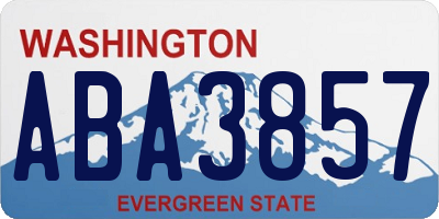 WA license plate ABA3857