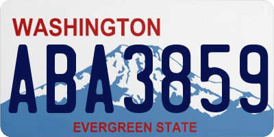 WA license plate ABA3859