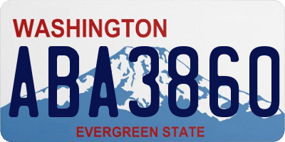 WA license plate ABA3860