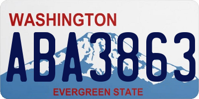 WA license plate ABA3863