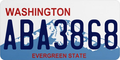 WA license plate ABA3868