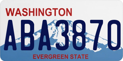 WA license plate ABA3870
