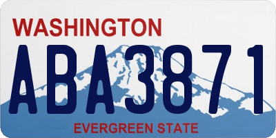 WA license plate ABA3871
